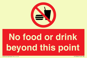 No food or drink beyond this point